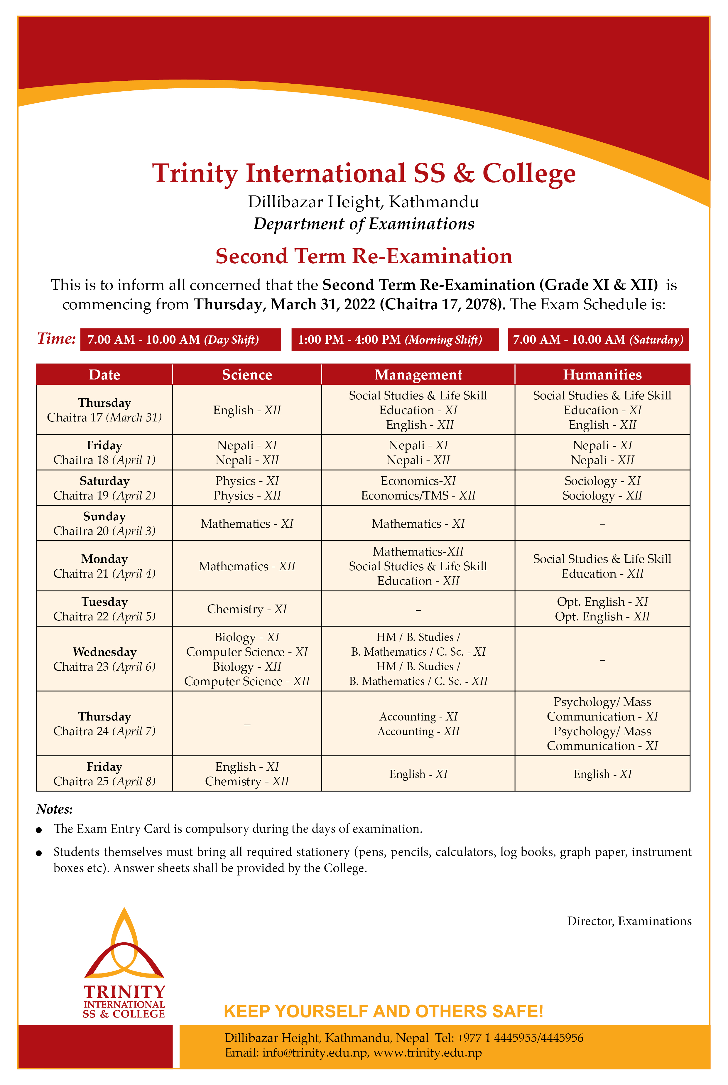 Second Term Re-Examination 2078